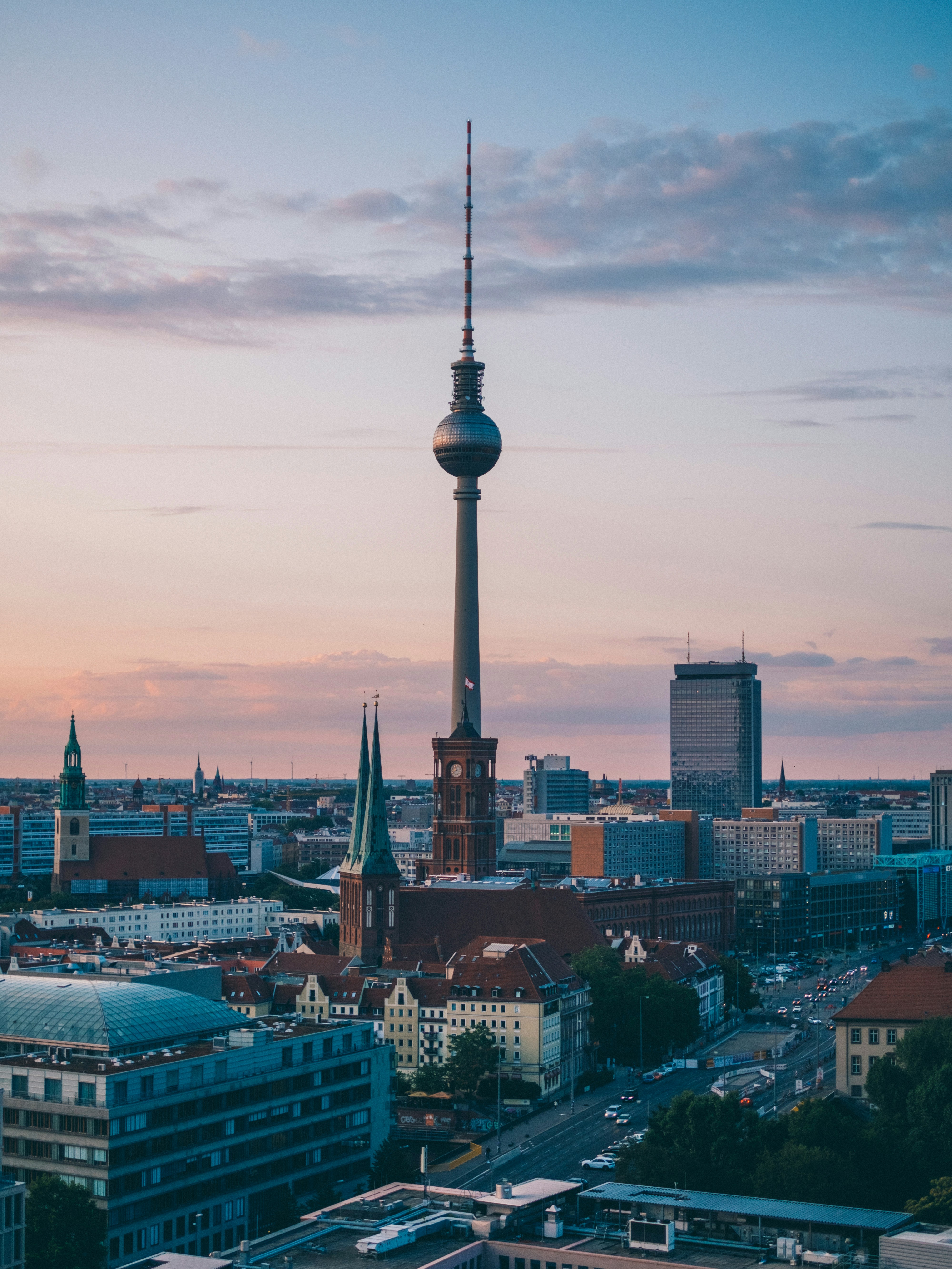 Berlin skyline at dusk
